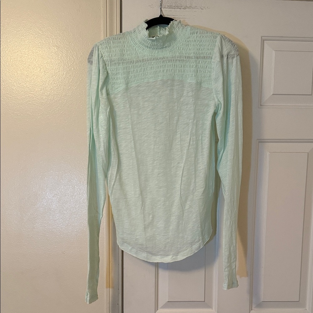 Free People Mint Green Long Sleeve Women's Top
